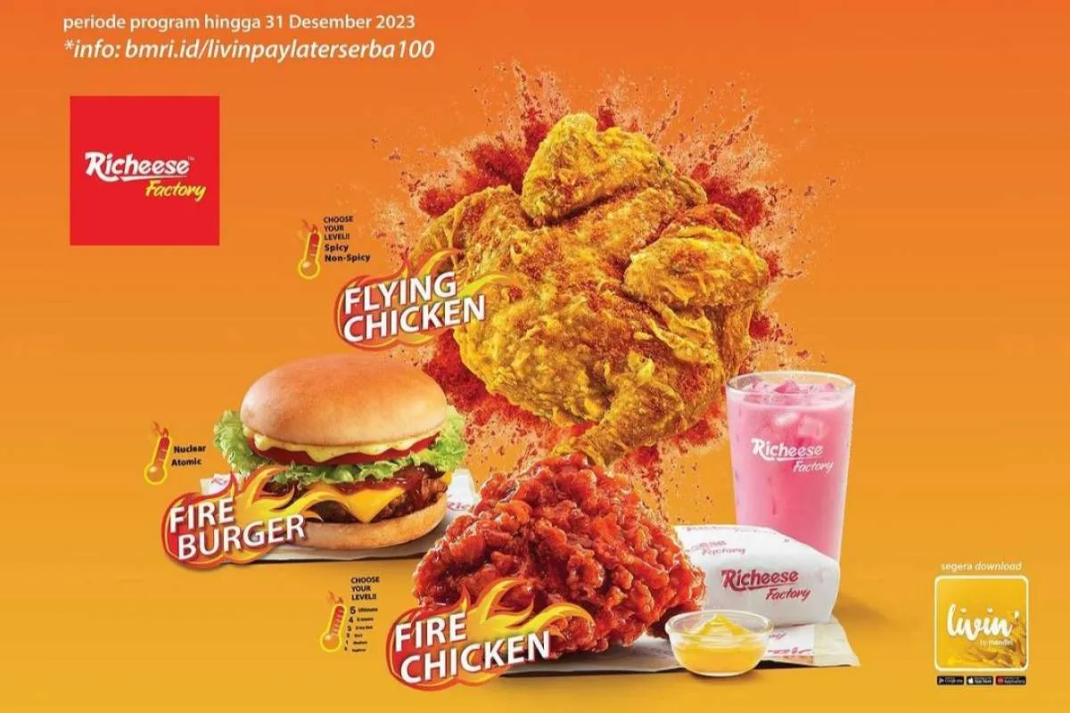 Promo Richeese Serba 100, Ada Cashback 100% Bareng Livin Paylater
