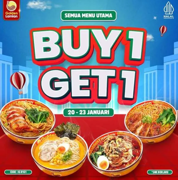 promo buy 1 get 1 Golden Lamian 20-23 Januari 2025