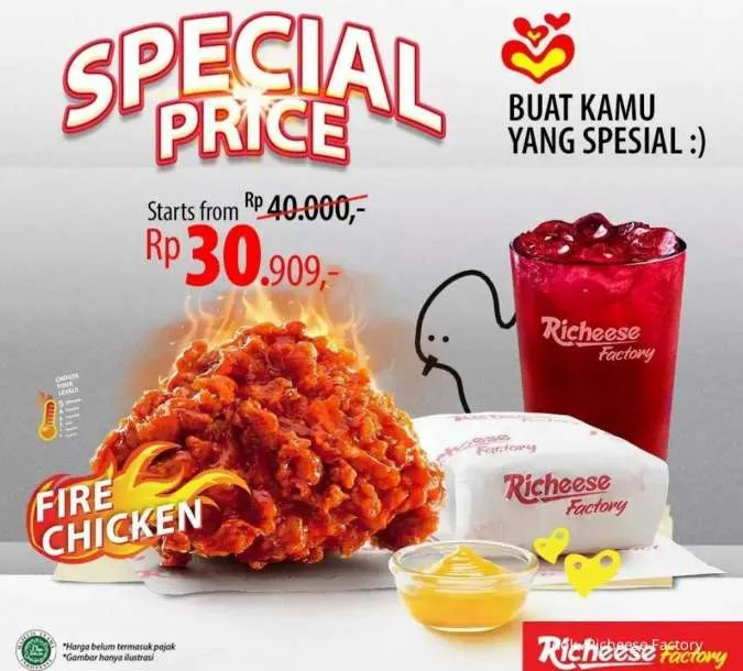Promo Richeese Factory Combo Fire Chicken