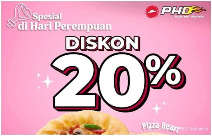 Promo PHD Spesial Hari Perempuan 6-8 Maret 2025, Beli Pizza Heart Diskon 20%
