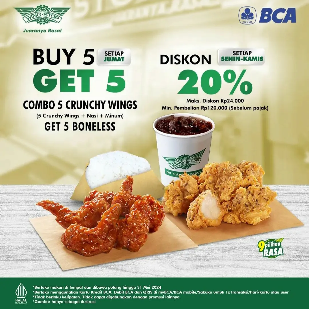 Wingstop di Bank BCA Diskon 20%
