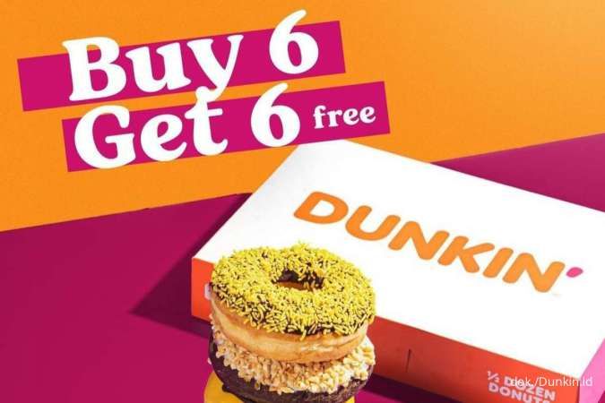 Promo Dunkin DD Card Payday, Buy 6 Get 6 Free Donut Edisi 29-31 Agustus 2023