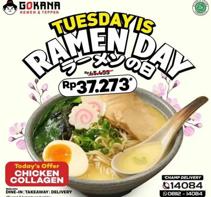 Promo Gokana Tuesday is Ramen Day hari ini, 25 Oktober 2022