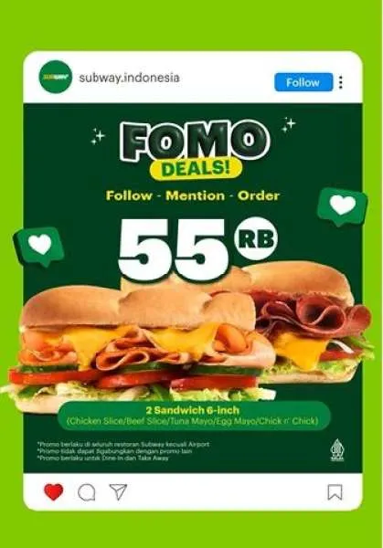 Promo Subway Fomo Deals