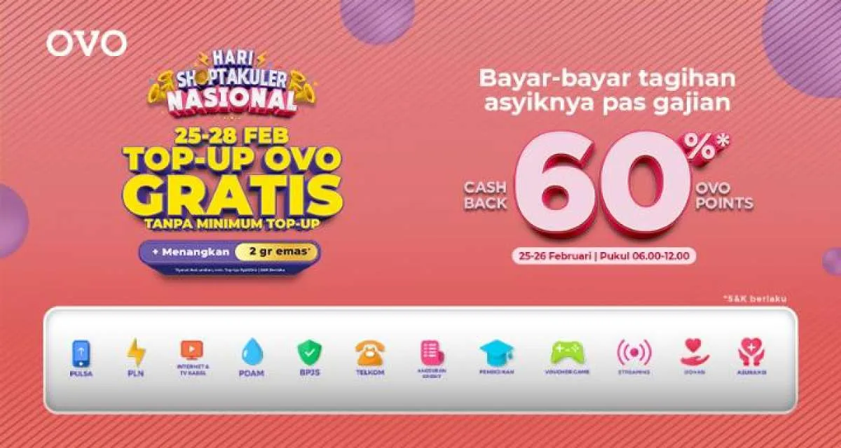 Terakhir Besok, Bayar Tagihan di OVO Dapat Cashback 60%!