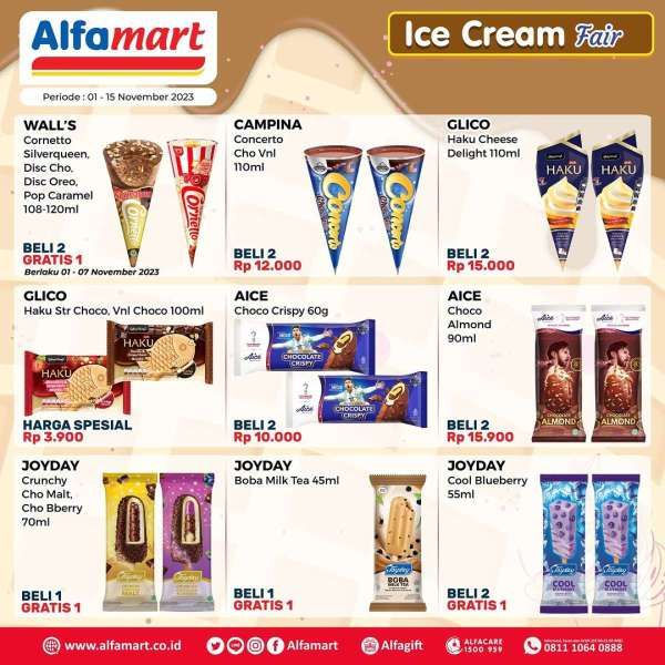 Promo Alfamart Terbaru 1-15 November 2023, Promo Ice Cream Fair