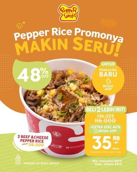 Promo Pepper Lunch di Boga App