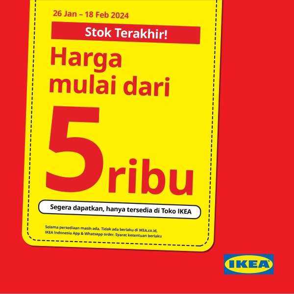 Tawarkan Stok Produk Terakhir, IKEA Banting Harga Mulai Rp 5000