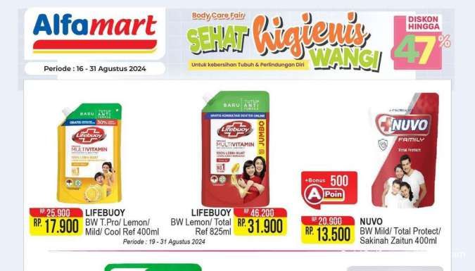 Promo Sabun Mandi di Superindo-Alfamart Shinzui Diskon 30%, Cek Promo di Indomaret