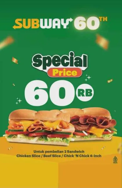 Promo Subway 60 Tahun Special Price