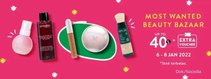 Promo Sociolla Most Wanted Beauty Bazaar 6-8 Januari 2022