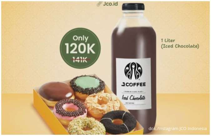 Promo JCO 13-18 Maret 2025, 1/2 Lusin Dozen Donuts + 1L Minuman Hanya Rp 120.000