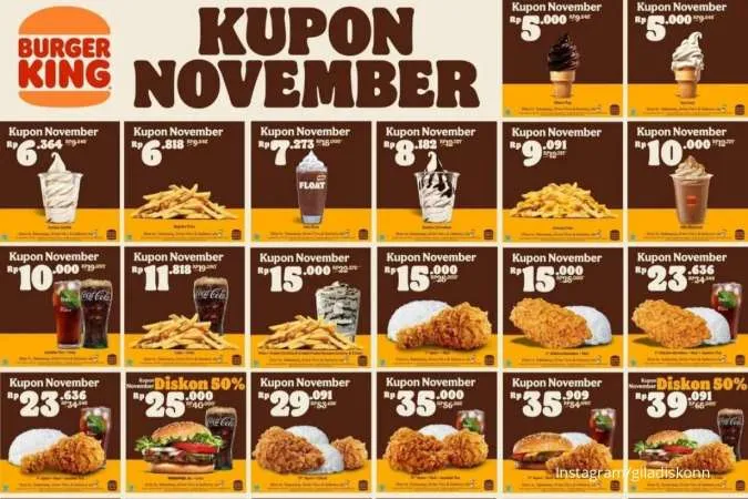 Promo Burger King November 2022, Terbaru Kupon November Serba Hemat Diskon 50%