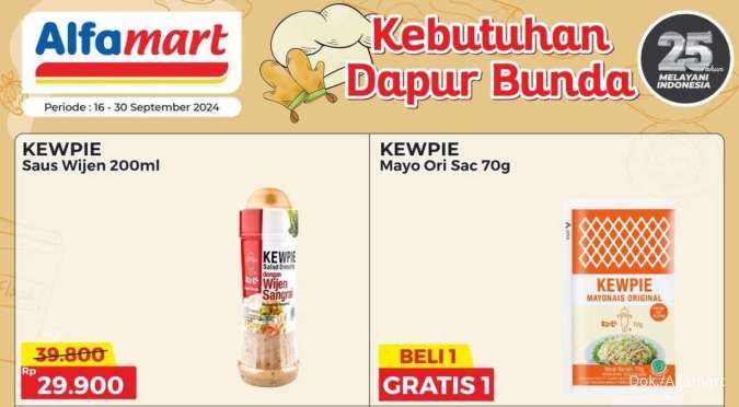 Promo Alfamart Kebutuhan Dapur hingga 30 September, Mayones Kewpie Beli 1 Gratis 1