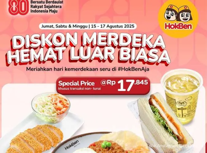 Promo HokBen Diskon Merdeka 15-17 Agustus, Nikmati Harga Spesial Cuma Rp 17.000-an