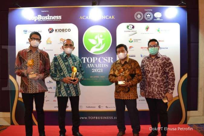 Jalankan Tanggung Jawab Sosial Berkelanjutan, PT Elnusa Petrofin dan Dirut Raih 3 Penghargaan Top CSR Award 2021