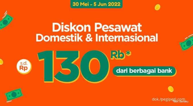 Promo Gajian PegiPegi, Diskon Tiket Pesawat Sampai Rp 130.000 dari Berbagai Bank