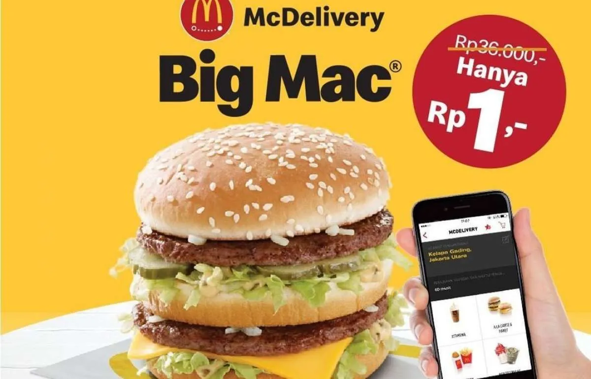 Promo McD terbaru di Oktober 2021, Big Mac hanya Rp 1 melalui aplikasi McDelivery