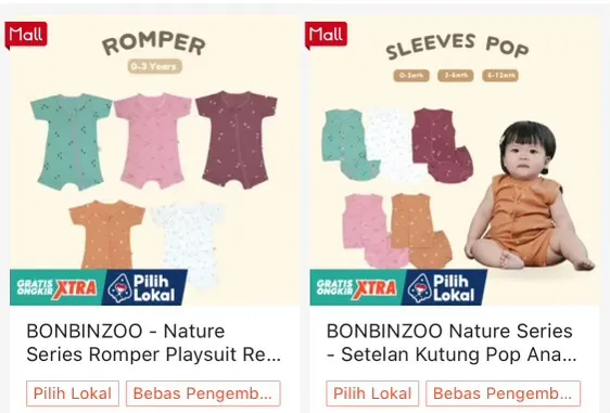 Baju bayi BonBin Zoo