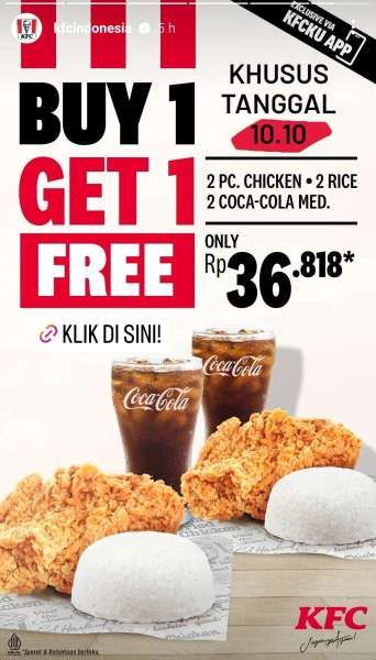 Promo KFC 10.10 Terbaru Selasa 10 Oktober 2023