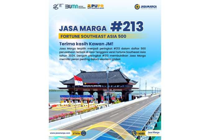 JSMR masuk Perusahaan Terbaik Versi Top 500 Fortune Southeast Asia tahun 2024