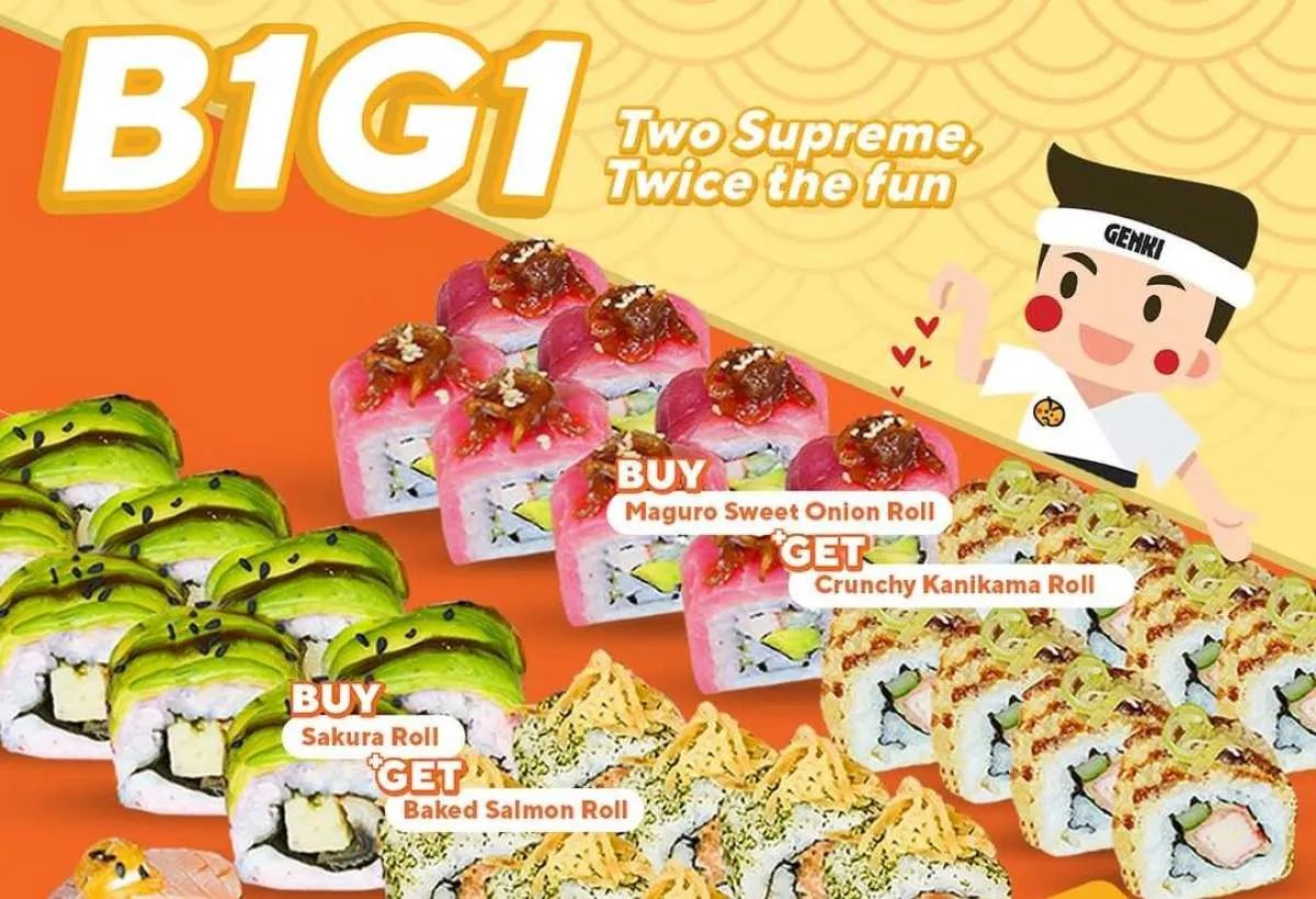  Promo Genki Sushi Buy 1 Get 1 September 2025, 2 Supreme Sushi Cuma Rp 90.000