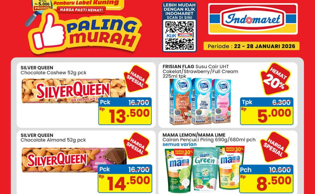 Promo Indomaret 22-28 Januari 2026 Paling Murah, Ada Susu UHT Rp 5.000