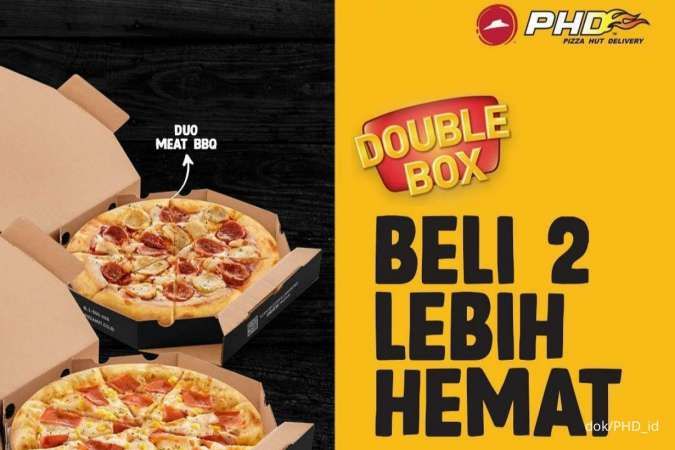 Promo PHD November 2022, Paket Double Box 2 Regular Deluxe Pizza Hemat Rp 30.000