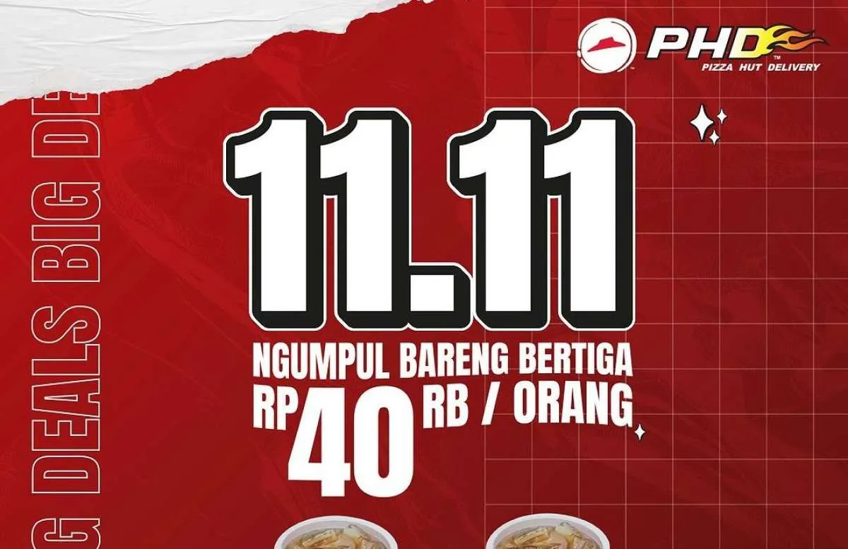 Promo 11.11 di Pizza Hut Delivery Sampai Besok, Makan Bertiga Rp 40.000-an Per Orang