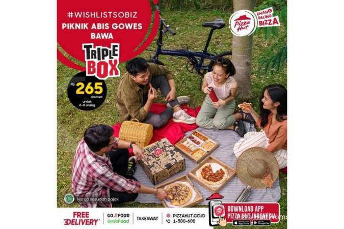 Promo Pizza Hut hari ini 5 Juli 2021 bisa buat 6-8 orang, Triple Box Rp 265.000