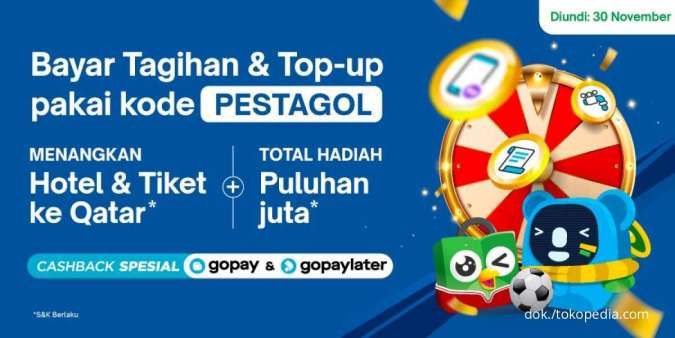 Promo Tokopedia November 2022, Dapatkan Hadiah Menarik Pakai Gopay & Gopaylater