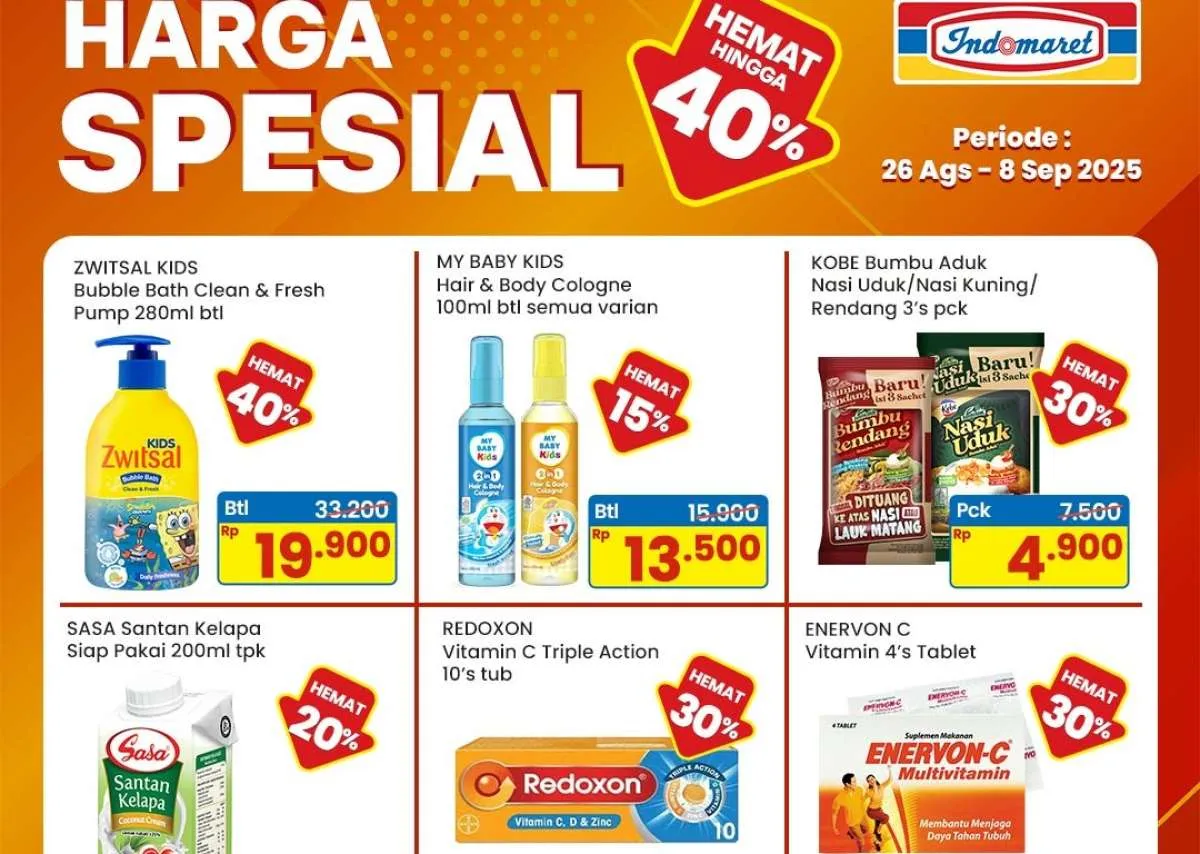 Promo Indomaret Periode 1-8 September 2025, Kecap-Detergent Bubuk Diskon hingga 40%