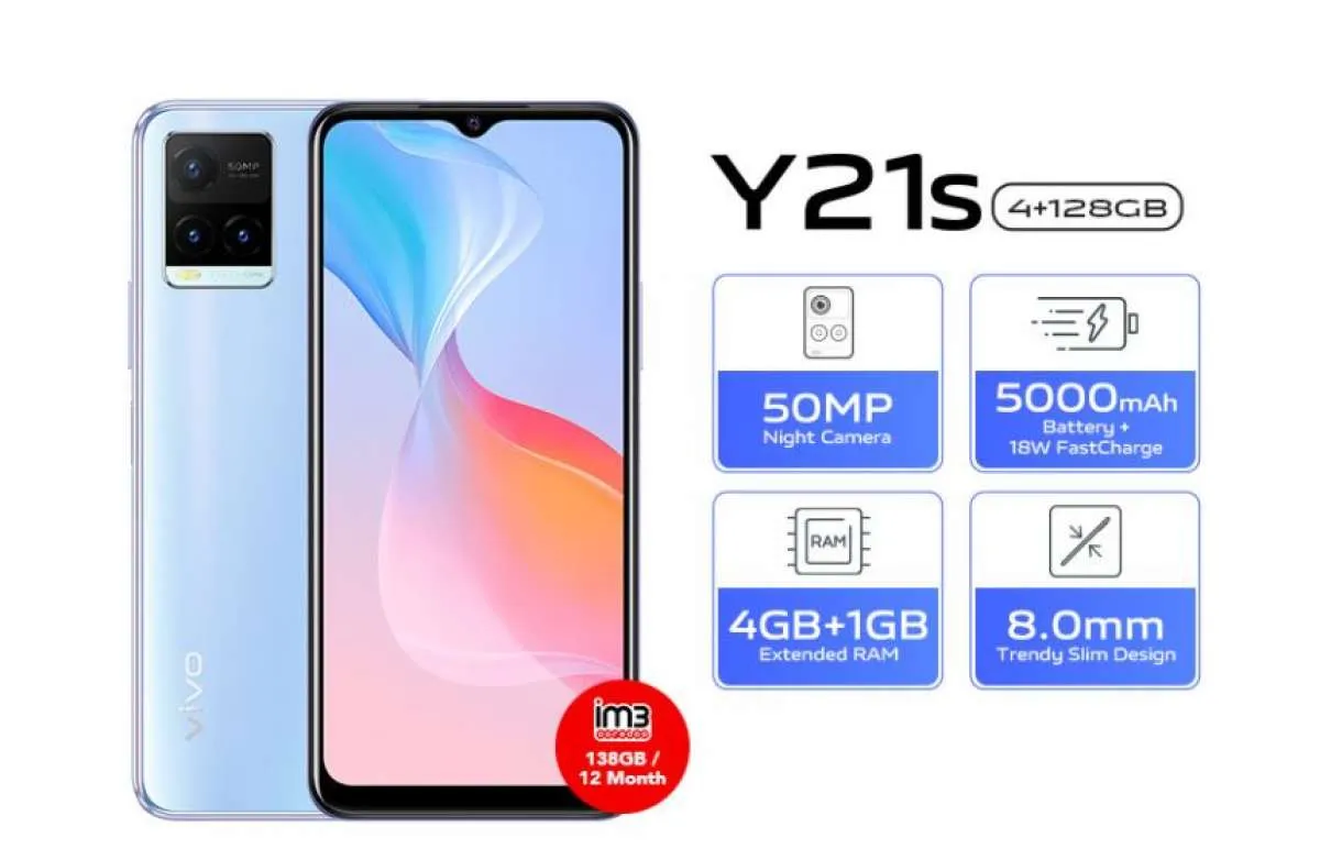 Spesifikasi & Harga HP Vivo Y21s Terbaru, Didukung Kamera 50MP & Memori Besar