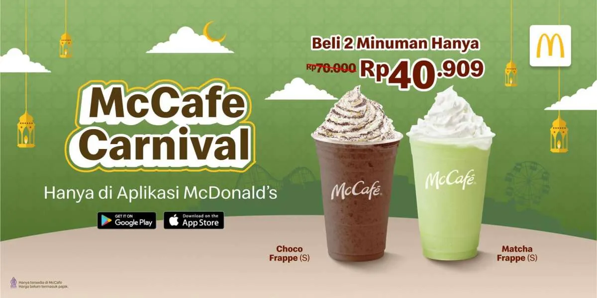 Promo McD McCafe Carnival 2 Frappe Hanya Rp 40.000-an, Khusus Bulan Maret
