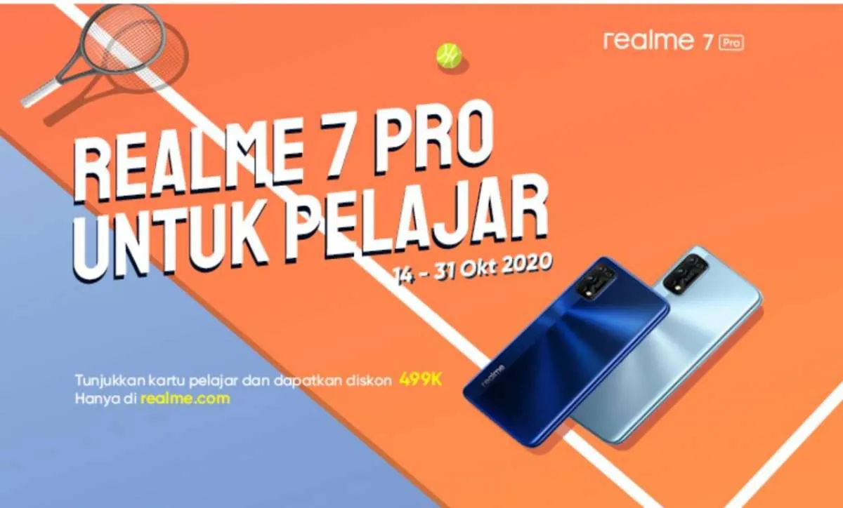 Diskon harga Realme 7 Pro khusus untuk pelajar, besok hari terakhir!