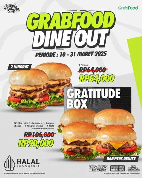 Promo Burger Bangor GrabFood Dine Out