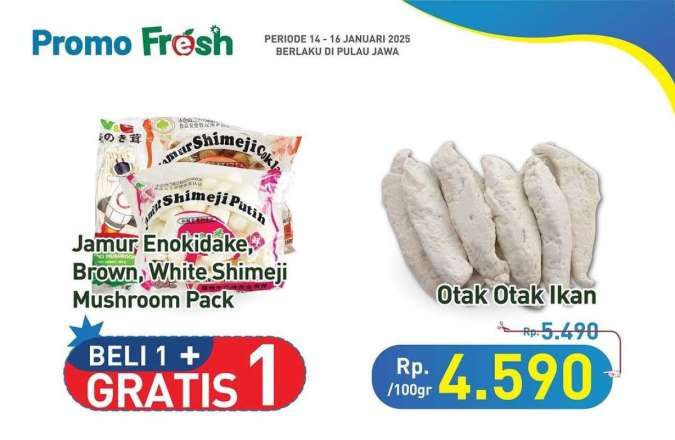 Katalog Promo Hypermart Weekday 14-16 Januari 2025, Beli 1 Gratis 1 Jamur Enoki