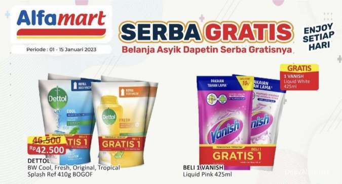 Promo Alfamart Serba Gratis 1-15 Januari 2023, Beberapa Produk Beli 1 Gratis 1