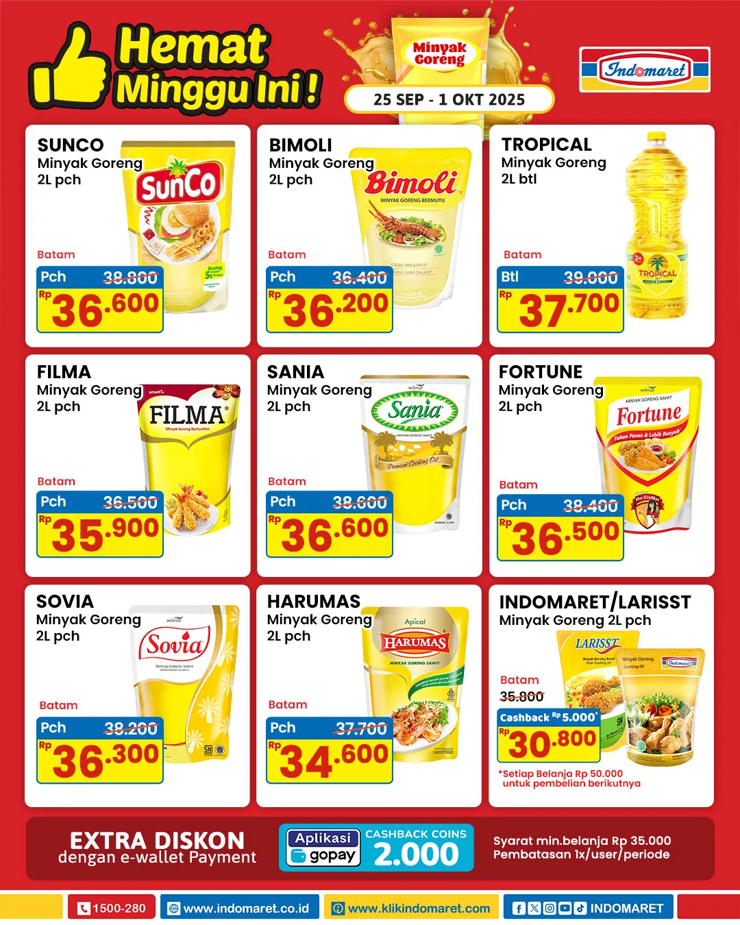 Promo Minyak Goreng Indomaret Periode 25 September-1 Oktober 2025
