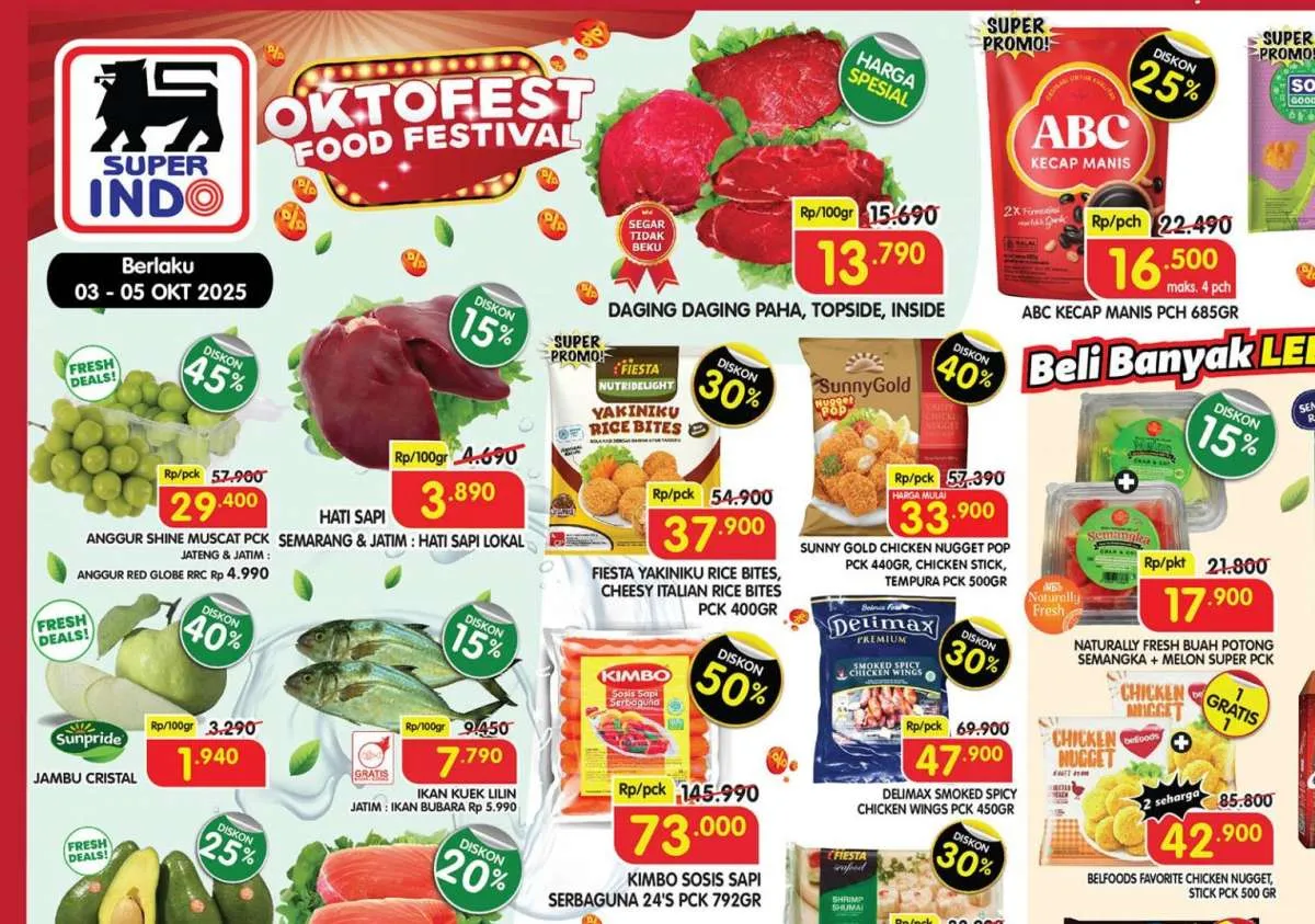 Promo JSM Superindo 3-5 Oktober 2025, Sosis & Nugget Diskon Sampai 50%