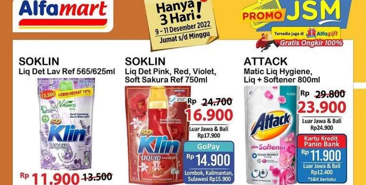Harga Promo JSM Alfamart Hari Ini 10 Desember 2022, Sabun Cuci Pakaian Lebih Murah