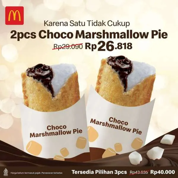 Promo McD Terbaru Januari 2023, 2 Choco Marshmallow Pie Lebih Hemat