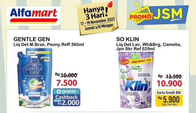 Promo JSM Alfamart 19 November 2023, Promo Hemat Hanya 3 Hari Sampai Minggu