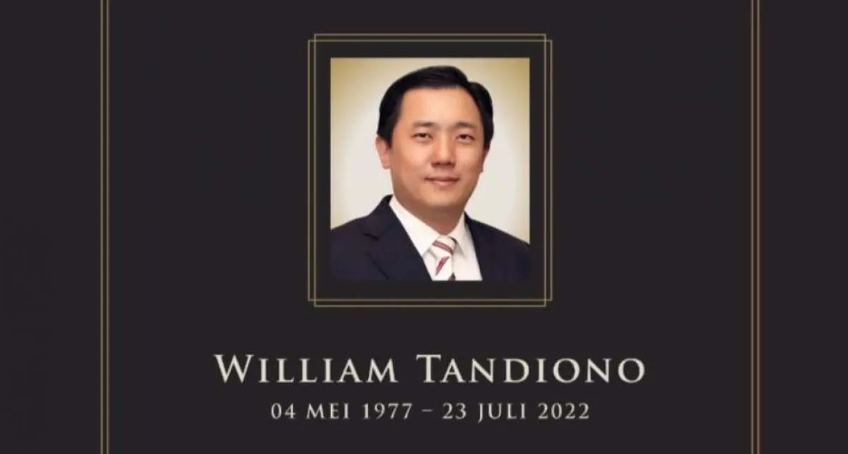 Kabar Duka, William Tandiono, Menantu Pengusaha Dato Sri Tahir, Meninggal Dunia
