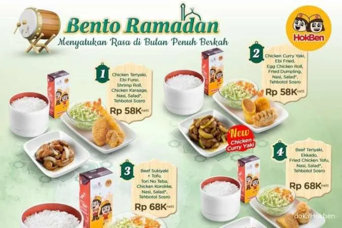 Promo Hokben di Bulan Puasa 2023, Bento Ramadan Gratis Takjil Es Merah Delima