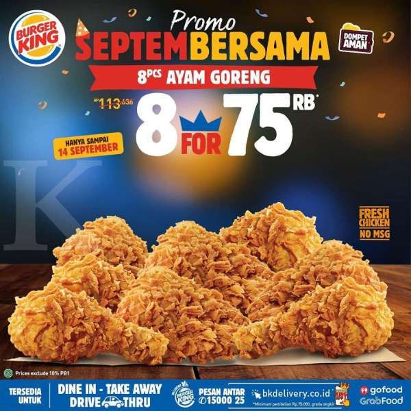 Promo Burger King 8-14 September 2020