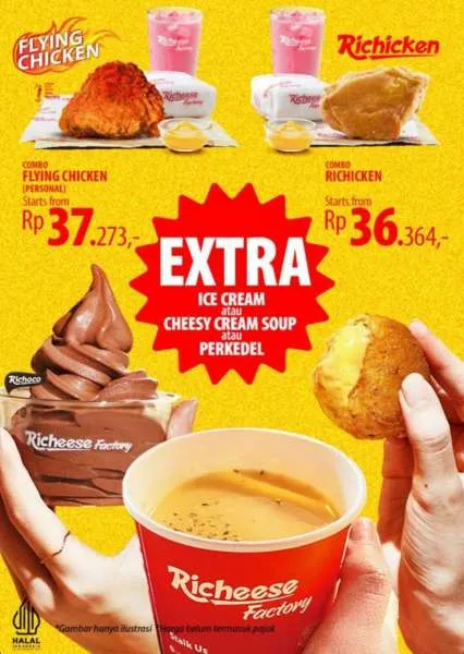 promo akhir tahun Richeese Factory extra 1 side dish