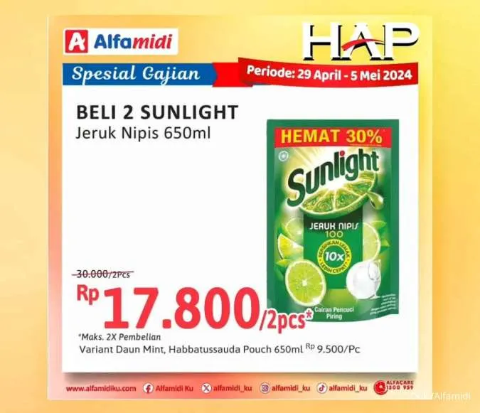 Promo Alfamidi Hemat Satu Pekan Periode 29 April-5 Mei 2024