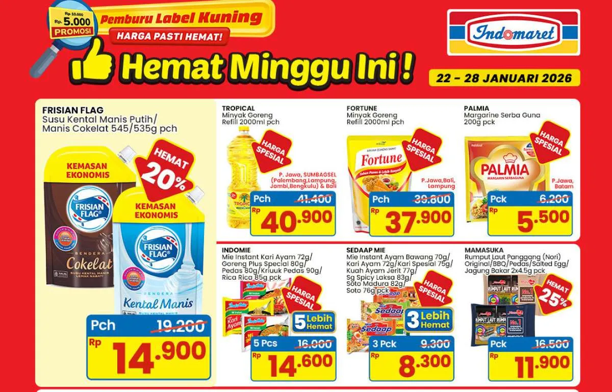 Promo Indomaret 22-28 Januari 2026, Minyak Goreng dan Margarin Hemat