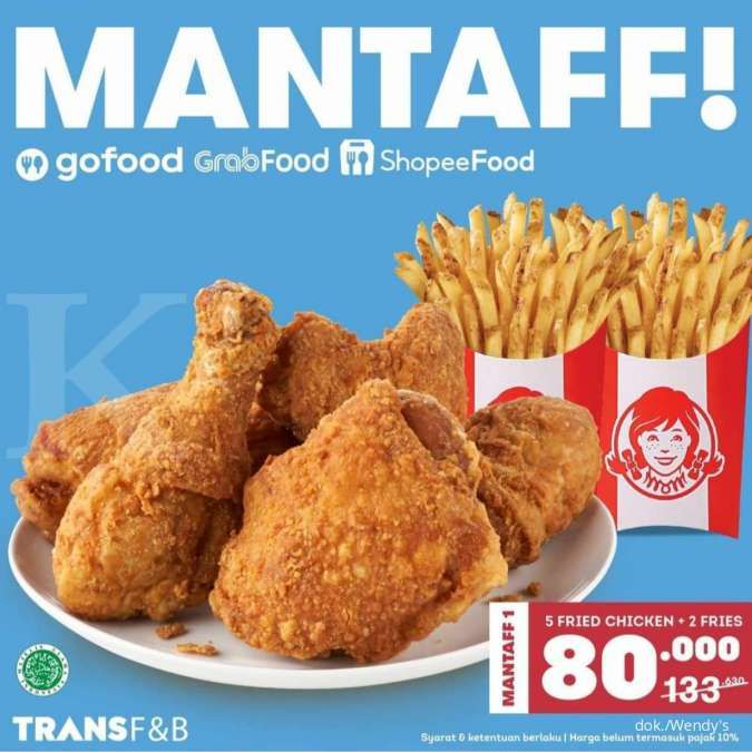 Promo Wendy’s Agustus 2021, Diskon Mantaff 1-3 Bagi Pengguna Kartu Kredit Bank Mega